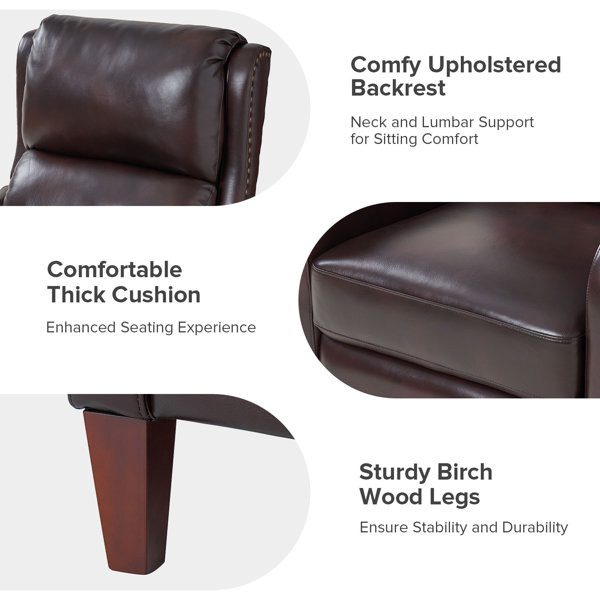 Lima Genuine Leather Recliner With Nail Head Trim & Reviews Birch Lane